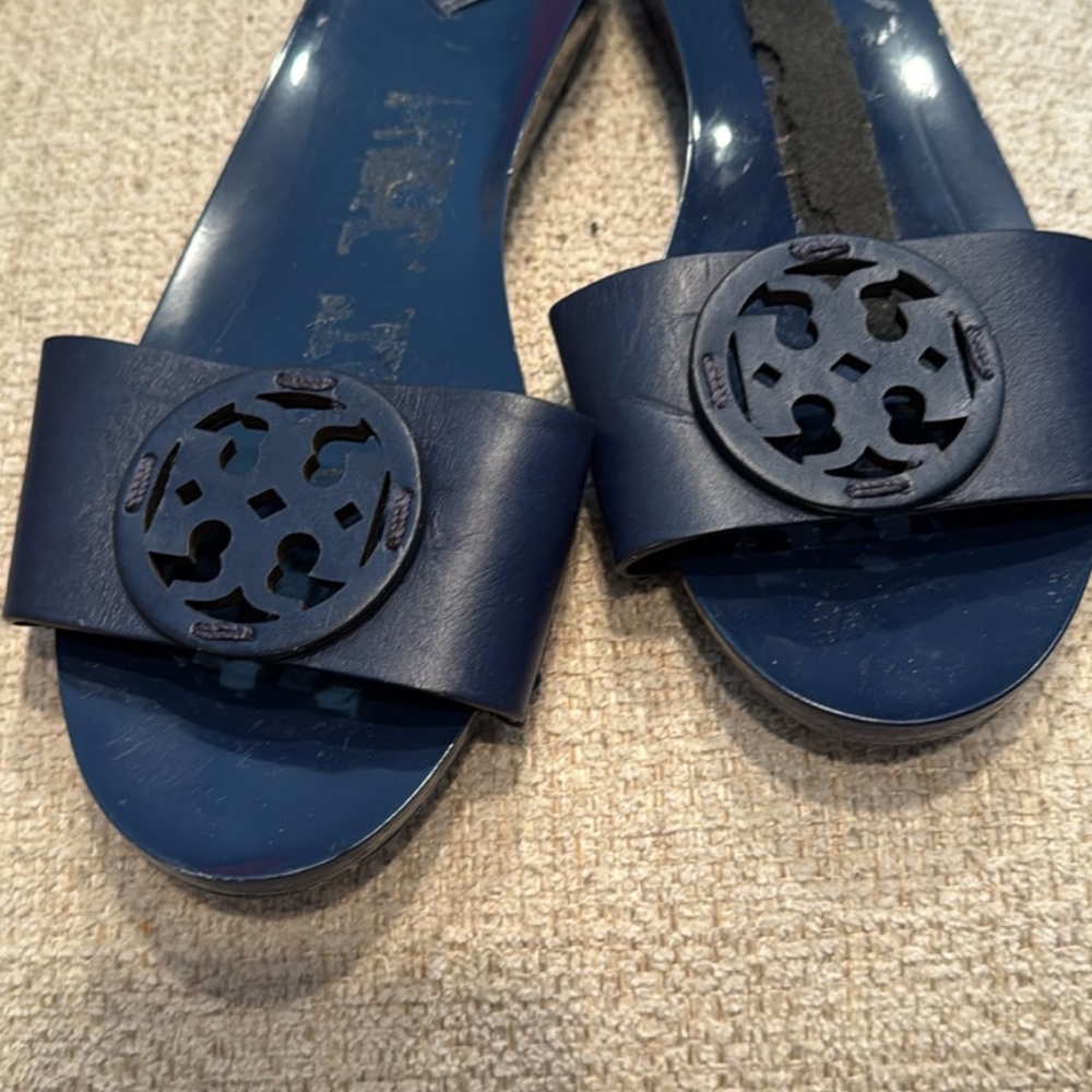 Navy blue Tory Burch Slip Ons